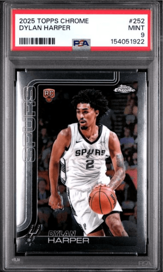 Graded 2025 Topps Chrome Dylan Harper #252 Rookie RC Basketball Card PSA 9 Mint