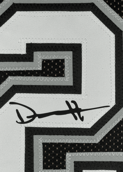 Framed Facsimile Autographed Dylan Harper 35x39 San Antonio Black Reprint Laser Auto Basketball Jersey
