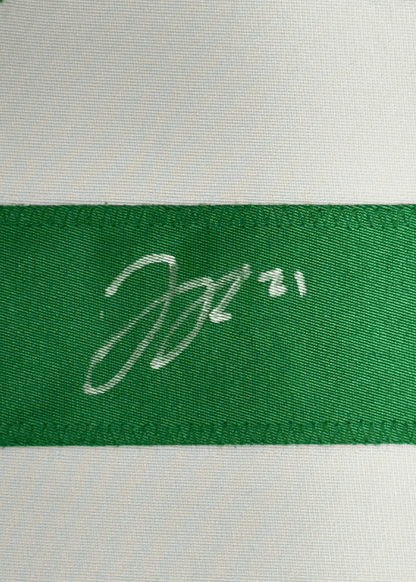 Framed Autographed/Signed Jason Robertson 35x39 Dallas White Hockey Jersey JSA COA