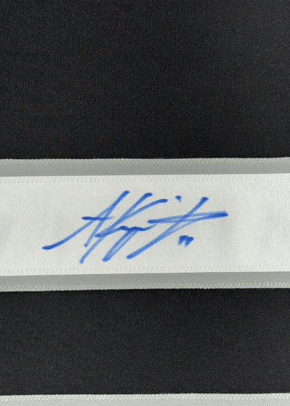 Framed Autographed/Signed Anze Kopitar 35x39 Los Angeles LA Black Hockey Jersey JSA COA