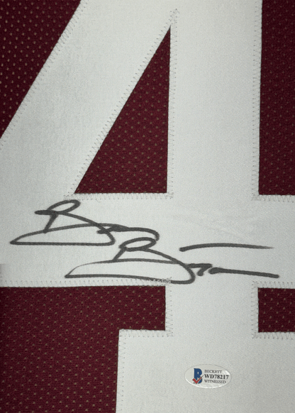 Framed Autographed/Signed Brian Bosworth 35x39 Oklahoma Red College Football Jersey JSA COA