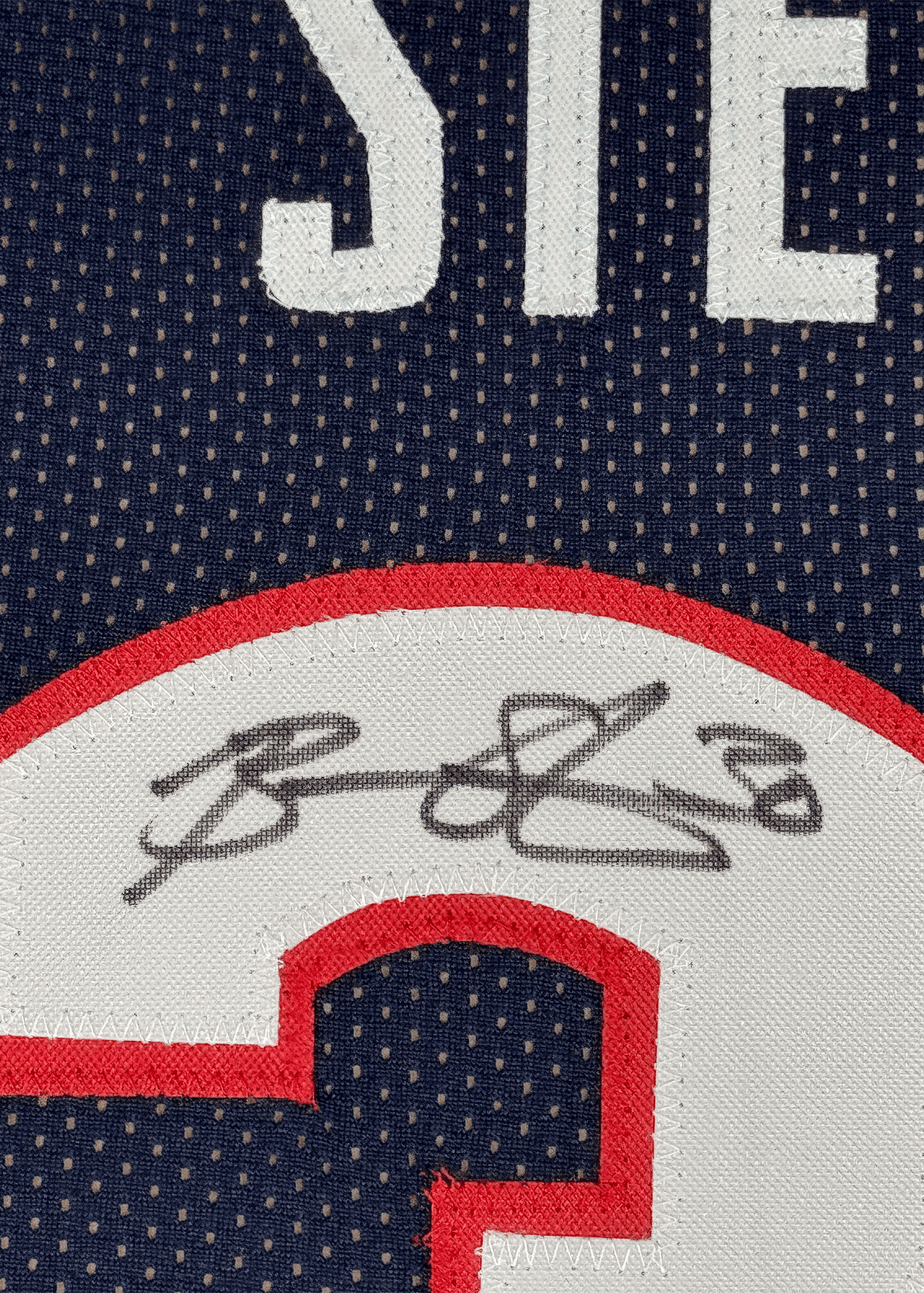 Framed Autographed/Signed Breanna Stewart 35x39 UConn Connecticut Blue College Basketball Jersey JSA COA