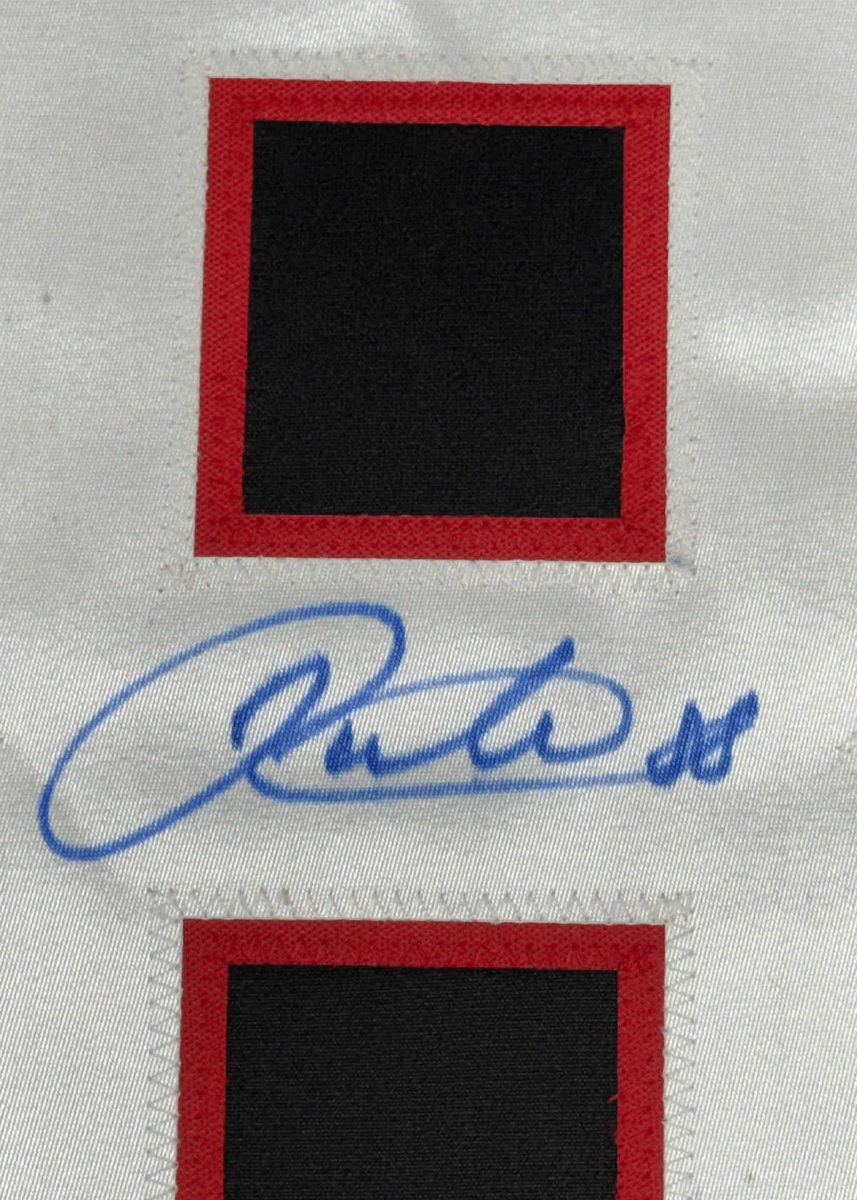 Framed Autographed/Signed Patrick Kane 35x39 Chicago Black Hockey Jersey JSA COA