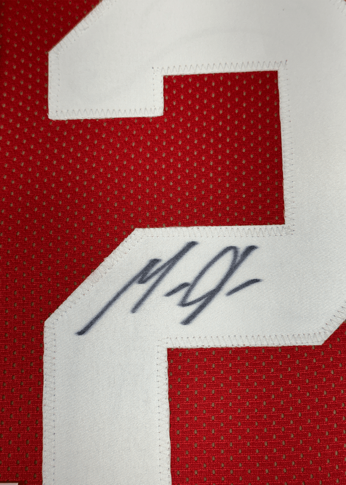 Framed Autographed/Signed Melvin Gordon 35x39 Wisconsin Red College Football Jersey JSA COA
