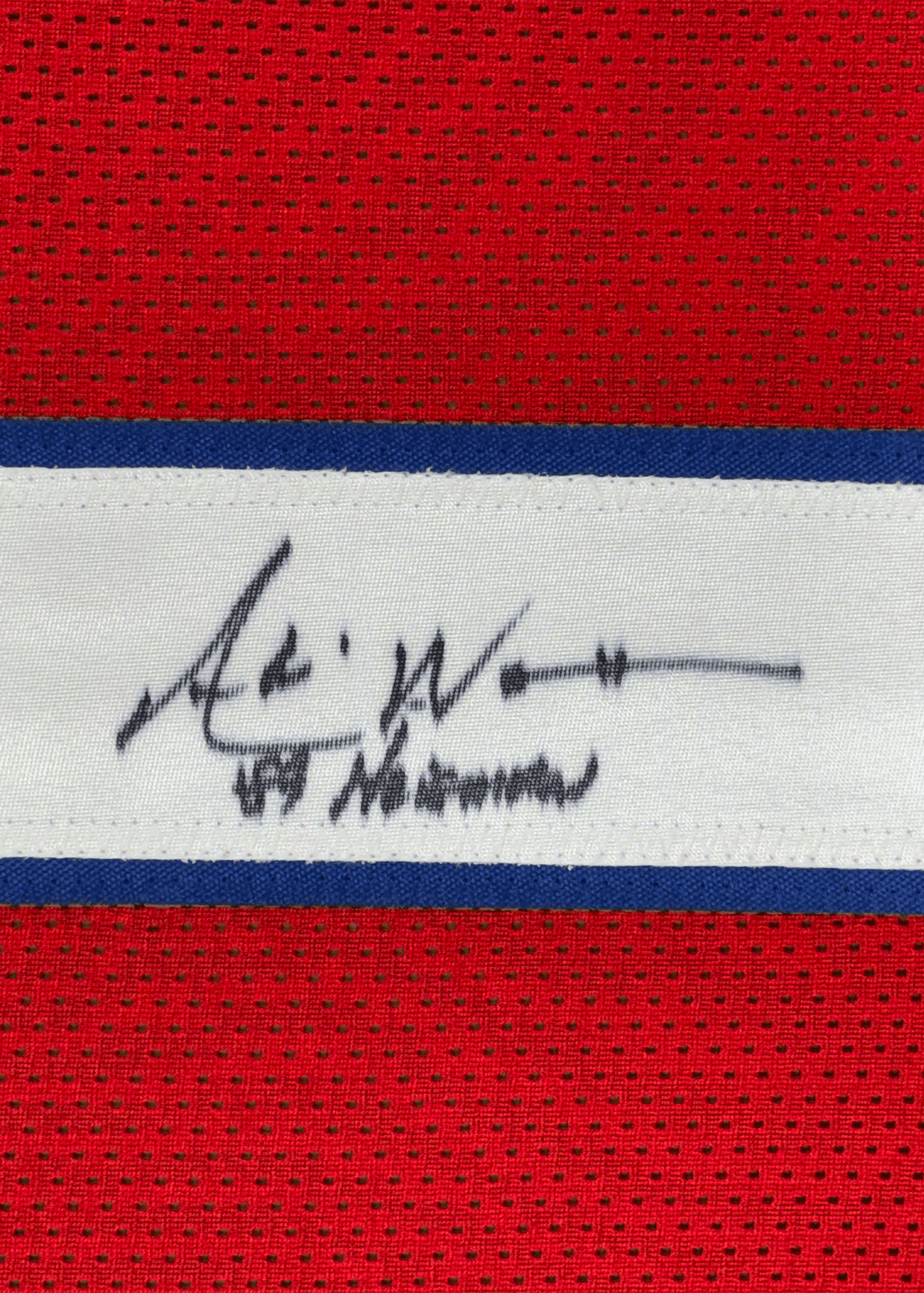 Framed Autographed/Signed Andre Ware 35x39 89 Heisman Houston Red College Football Jersey JSA COA