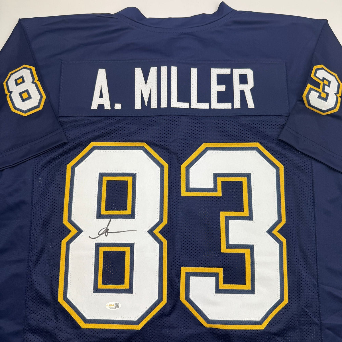 Autographed/Signed Anthony Miller San Diego Los Angeles LA Navy Blue Football Jersey JSA COA