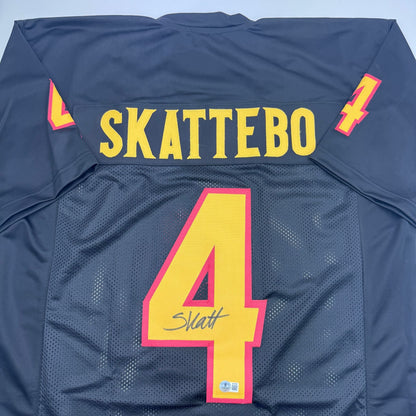 Autographed/Signed Cam Skattebo Arizona State Black College Football Jersey JSA COA