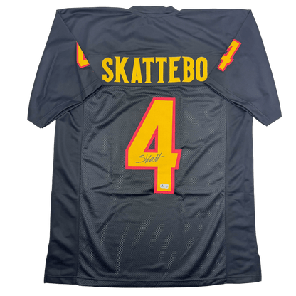 Autographed/Signed Cam Skattebo Arizona State Black College Football Jersey JSA COA