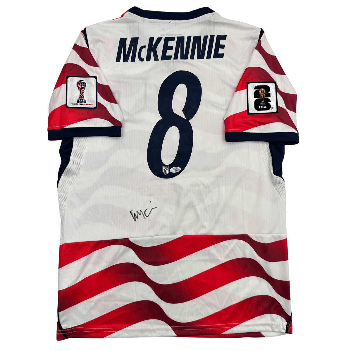 Autographed/Signed Weston McKennie White Soccer Team USA World Cup Jersey PSA/DNA COA