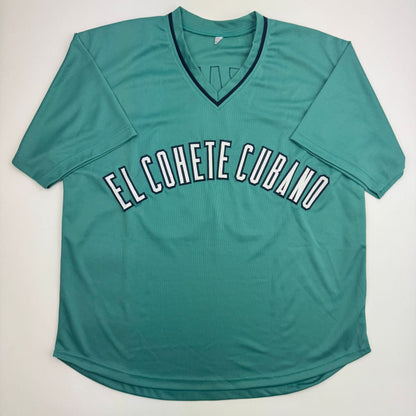Autographed/Signed Randy Arozarena Seattle Teal Baseball Jersey JSA COA
