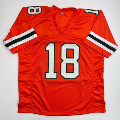 Autographed/Signed Cooper Barkate Miami Orange College Football Jersey Beckett BAS COA