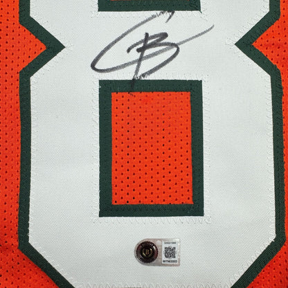 Autographed/Signed Cooper Barkate Miami Orange College Football Jersey Beckett BAS COA