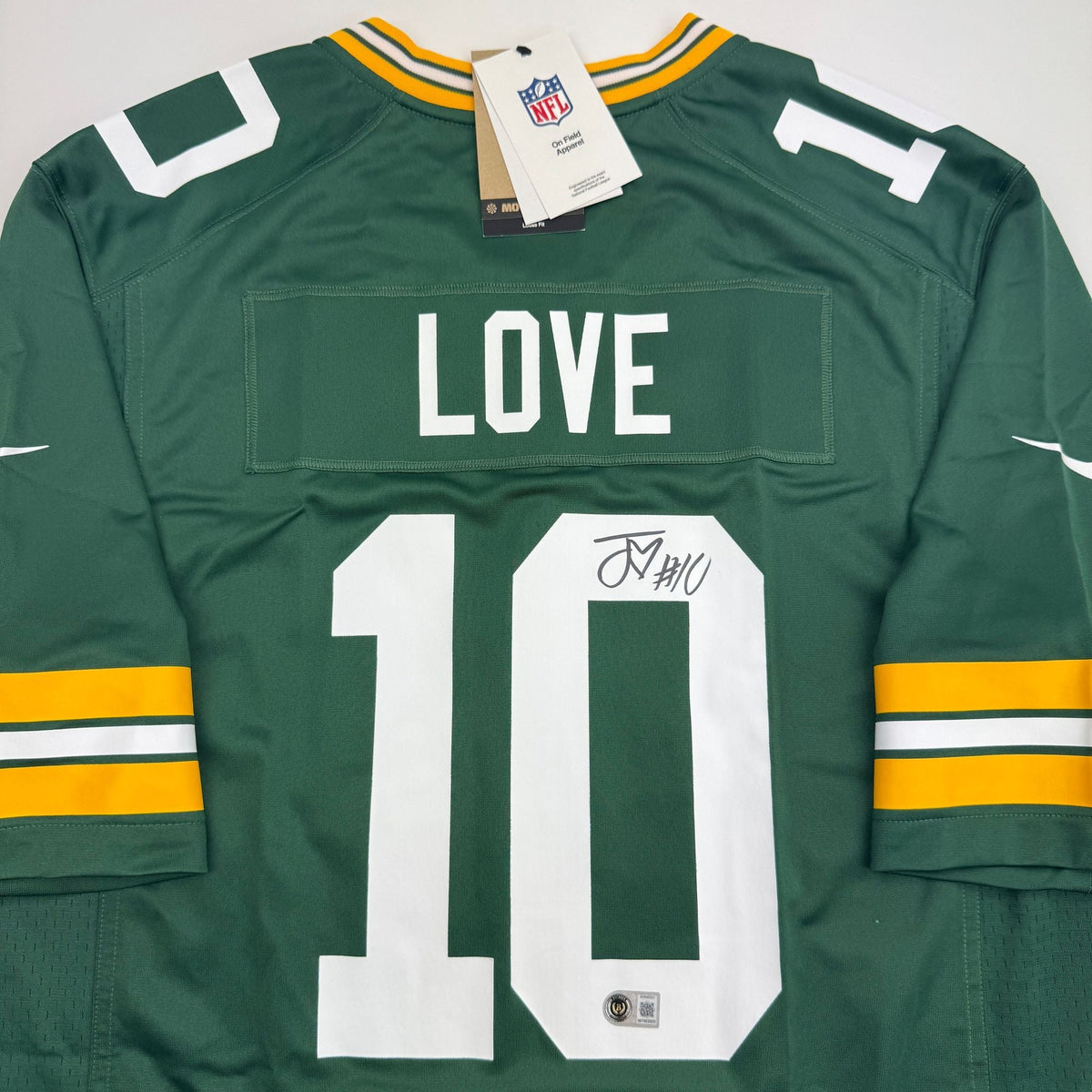 Autographed/Signed Jordan Love Green Bay Packers Green Nike Authentic Football Jersey Beckett BAS COA