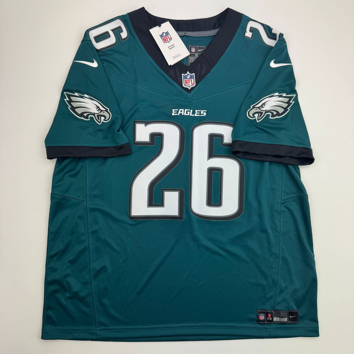 Autographed/Signed Saquon Barkley Philadelphia Eagles Green Authentic Nike Football Jersey Beckett BAS COA