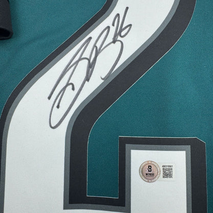 Autographed/Signed Saquon Barkley Philadelphia Eagles Green Authentic Nike Football Jersey Beckett BAS COA