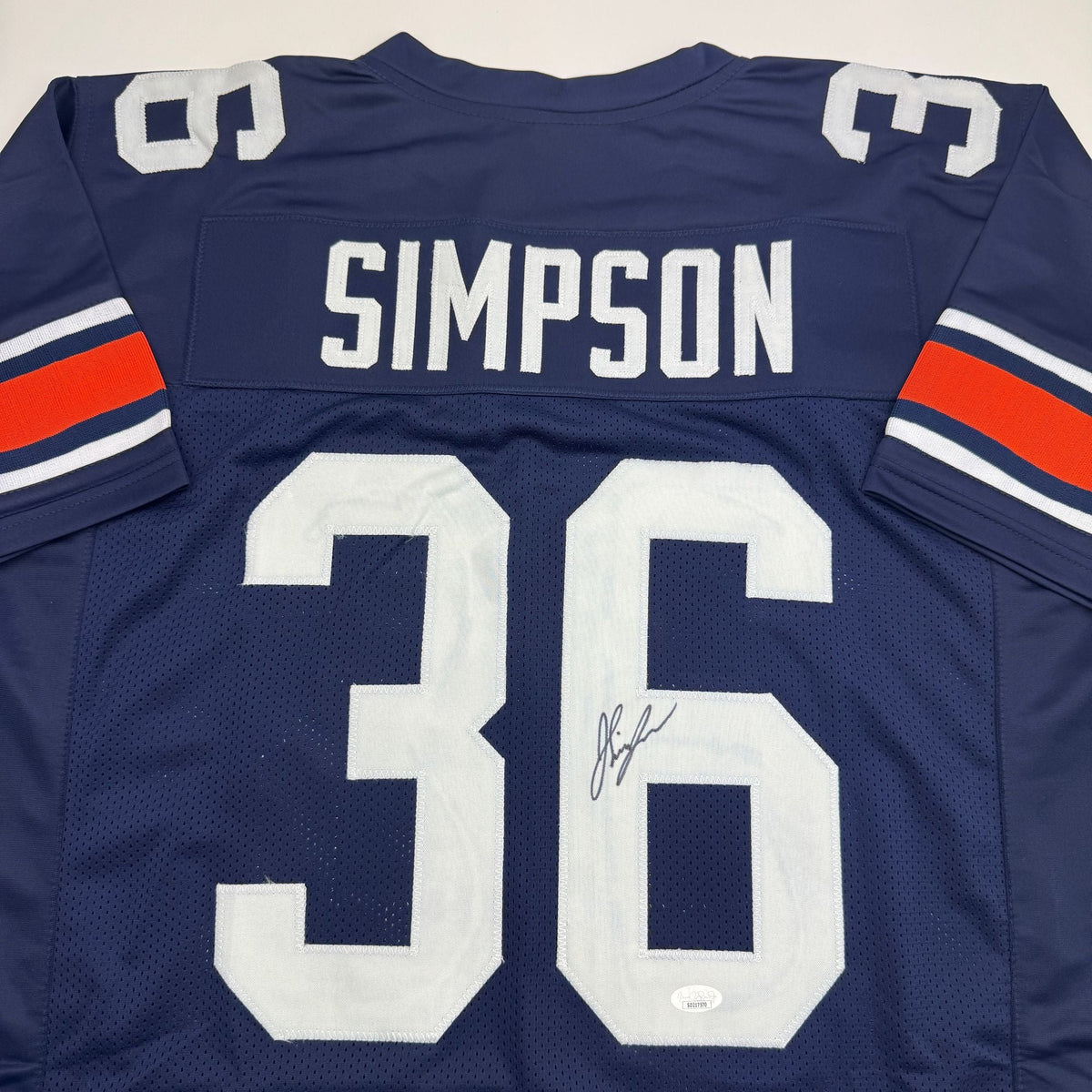Autographed/Signed Jaylin Simpson Auburn Blue College Football Jersey JSA COA