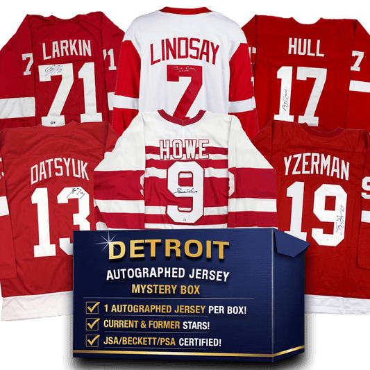Autographed/Signed Detroit Hockey Jersey Mystery Box with PSA JSA or Beckett COA