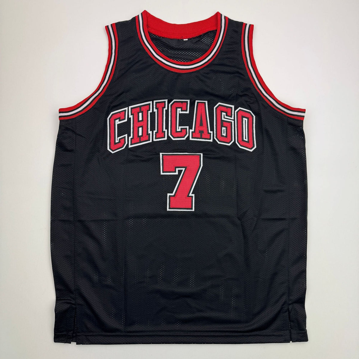Autographed/Signed Toni Kukoc Chicago Black Basketball Jersey Beckett BAS COA