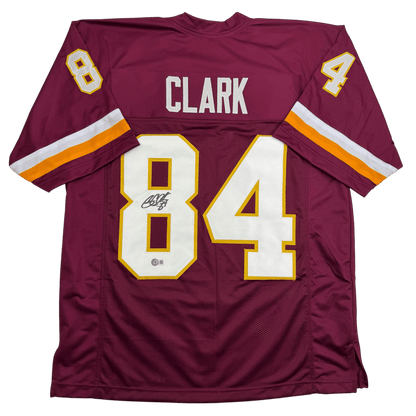 Autographed/Signed Gary Clark Washington Burgundy Football Jersey Beckett BAS COA