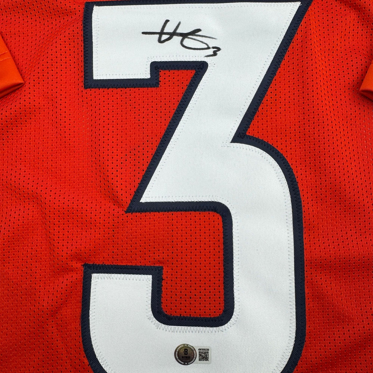Autographed/Signed Will Lutz Denver Current Orange Football Jersey Beckett BAS COA