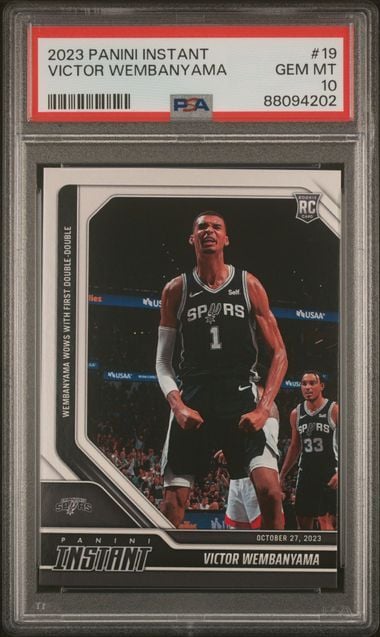 Graded 2023 Panini Instant Victor Wembanyama #19 Rookie RC Basketball Card PSA 10 Gem Mint