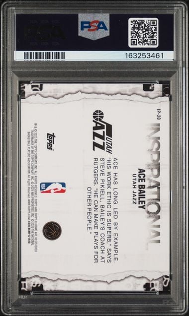 Graded 2025 Topps Chrome Ace Bailey #IP20 Inspirational Orange Refractor /25 Rookie RC Basketball Card PSA 9 Mint