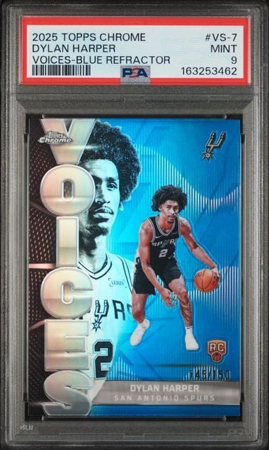 Graded 2025 Topps Chrome Dylan Harper #VS7 Voices Blue Refractor /150 Rookie RC Basketball Card PSA 9 Mint