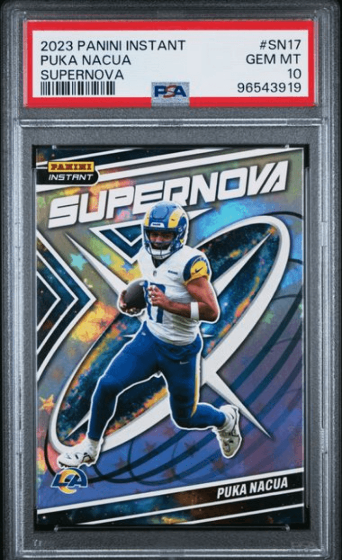 Graded 2023 Panini Instant Puka Nacua #SN17 Supernova /481 Rookie RC Football Card PSA 10 Gem Mint