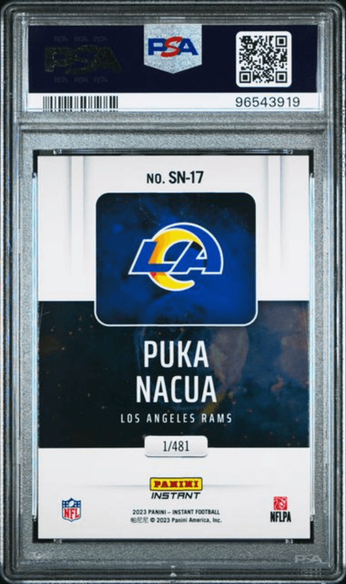 Graded 2023 Panini Instant Puka Nacua #SN17 Supernova /481 Rookie RC Football Card PSA 10 Gem Mint
