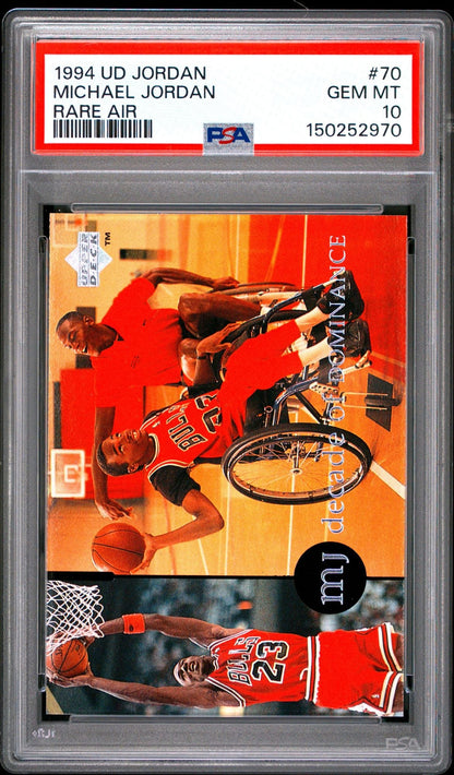 Graded 1994 Upper Deck UD Michael Jordan #70 Rare Air Basketball Card PSA 10 Gem Mint