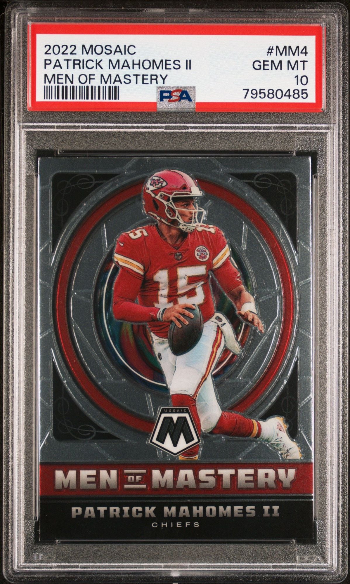 Graded 2022 Panini Mosaic Patrick Mahomes II #MM4 Men of Mastery Football Card PSA 10 Gem Mint