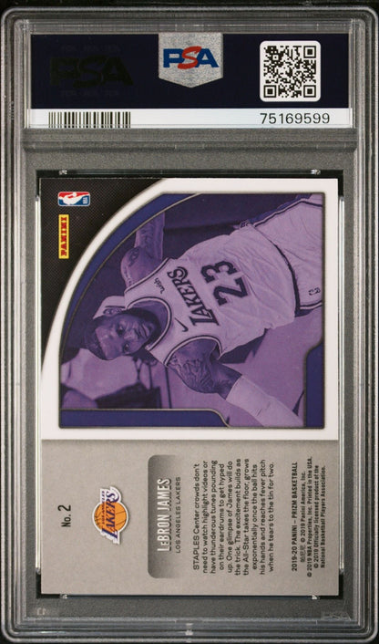 Graded 2019 Panini Prizm LeBron James #2 Get Hyped Basketball Card PSA 10 Gem Mint