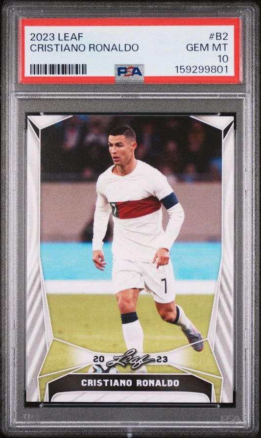 Graded 2023 Leaf Cristiano Ronaldo #B2 Soccer Card PSA 10 Gem Mint