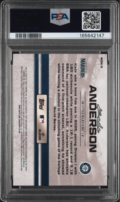 Graded 2025 Topps Bowman Draft Kade Anderson #BDN3 Draft Night Rookie RC Baseball Card PSA 4 Very Good