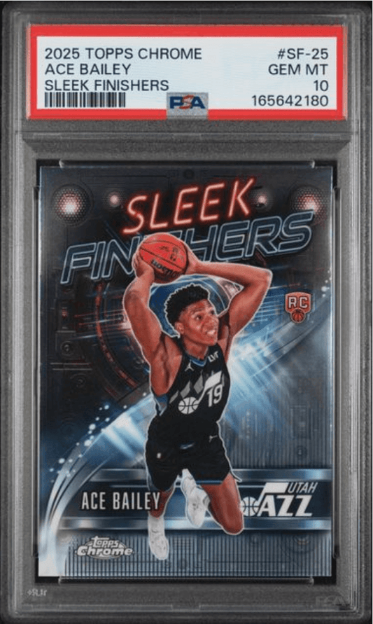 Graded 2025 Topps Chrome Ace Bailey #SF25 Sleek Finishers Rookie RC Basketball Card PSA 10 Gem Mint