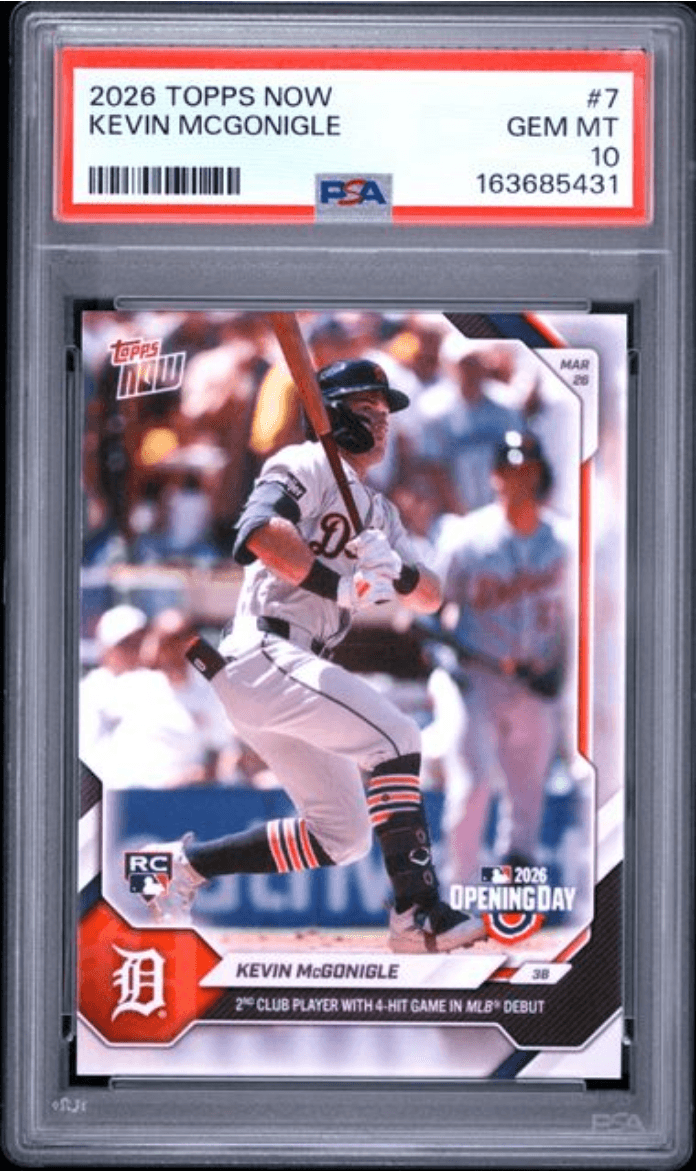 Graded 2026 Topps Now Kevin McGonigle #7 Rookie RC Baseball Card PSA 10 Gem Mint