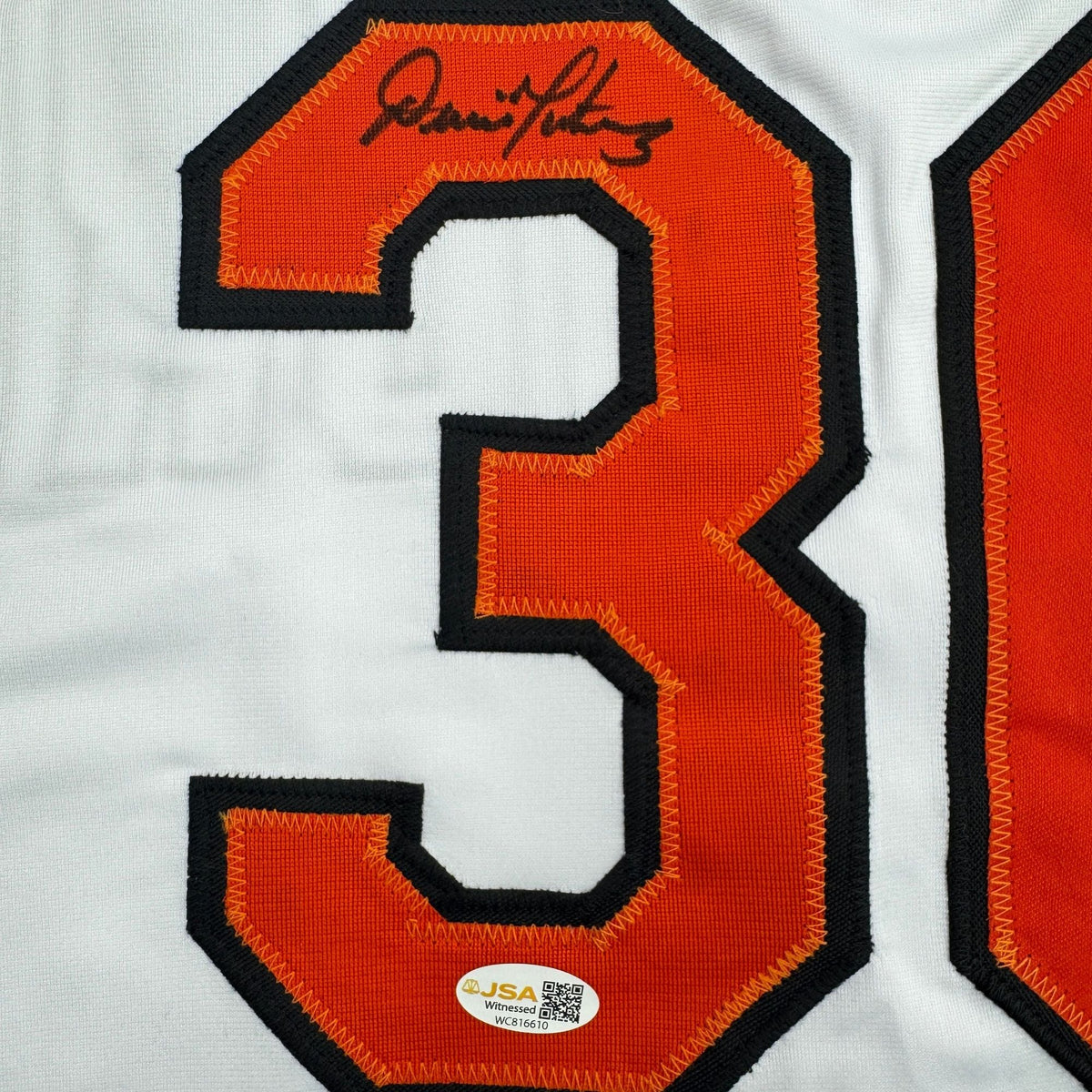 Autographed/Signed Dennis Martinez Baltimore White Baseball Jersey JSA COA