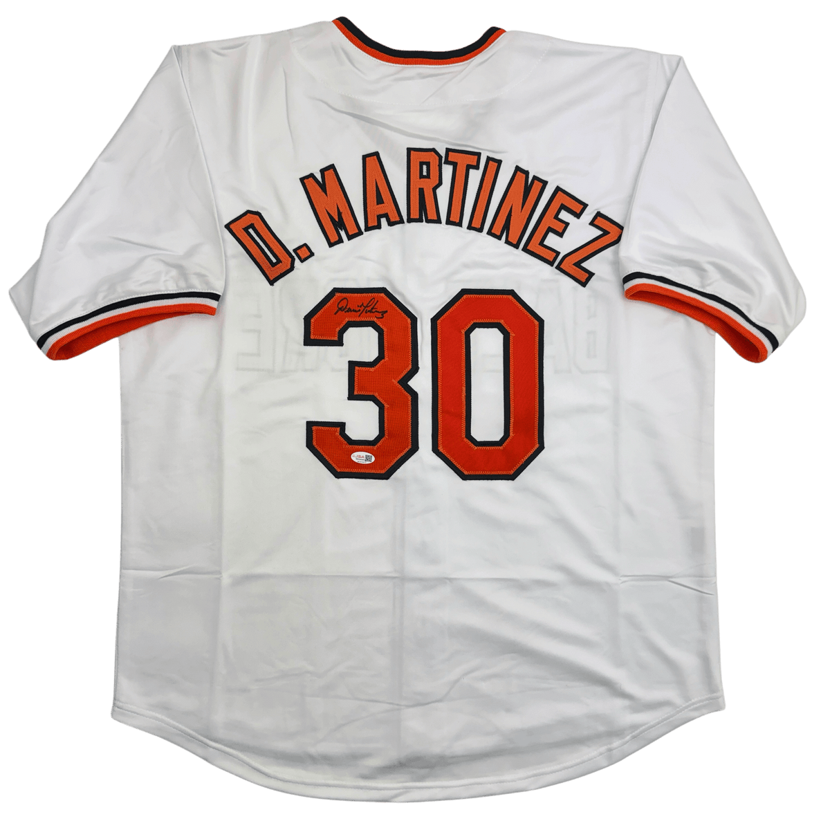 Autographed/Signed Dennis Martinez Baltimore White Baseball Jersey JSA COA