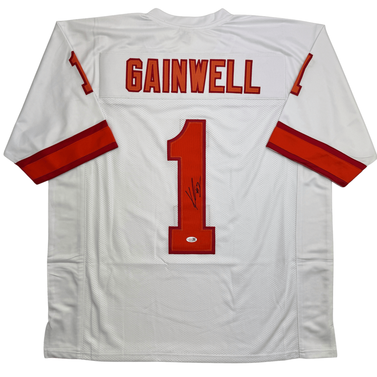 Autographed/Signed Kenneth Gainwell Tampa Bay White Throwback Football Jersey JSA COA