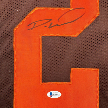 Autographed/Signed Denzel Ward Cleveland Color Rush Football Jersey Beckett BAS COA