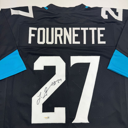 Autographed/Signed Leonard Fournette Jacksonville Black Football Jersey JSA COA