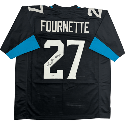 Autographed/Signed Leonard Fournette Jacksonville Black Football Jersey JSA COA