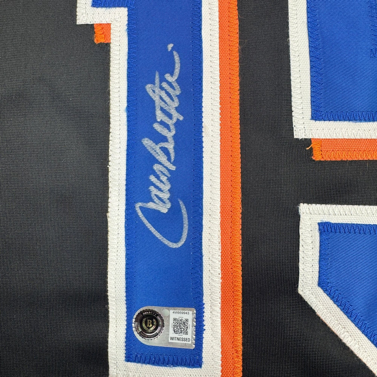 Autographed/Signed Carlos Beltran New York Black Baseball Jersey Beckett BAS COA