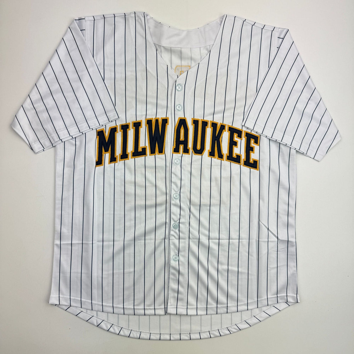 Autographed/Signed Kyle Harrison Milwaukee Pinstripe Baseball Jersey JSA COA