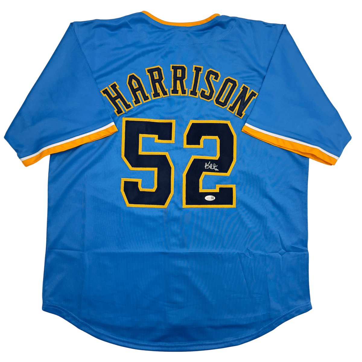 Autographed/Signed Kyle Harrison Milwaukee Light Blue Baseball Jersey JSA COA