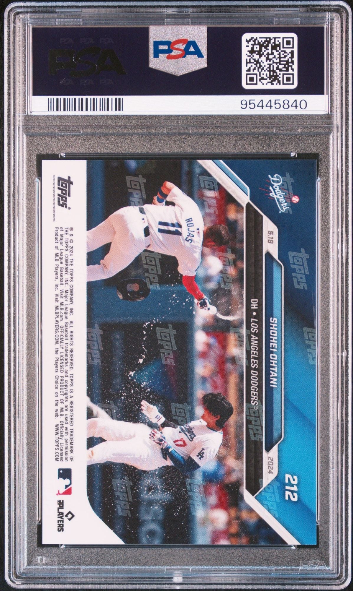 Graded 2024 Topps Now Shohei Ohtani #212 Hits 1st Career Walk-Off As A Dodgers Player Baseball Card PSA 10 Gem Mint