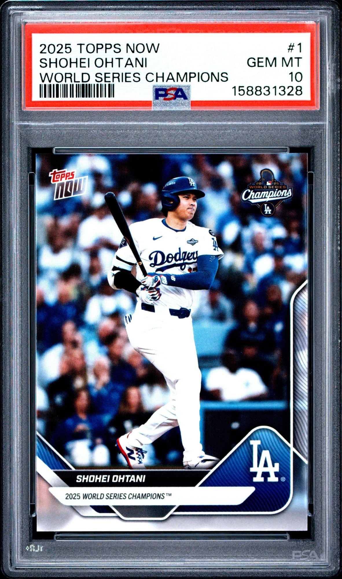 Graded 2025 Topps Now Shohei Ohtani #1 Los Angeles Dodgers World Series Champions Baseball Card PSA 10 Gem Mint