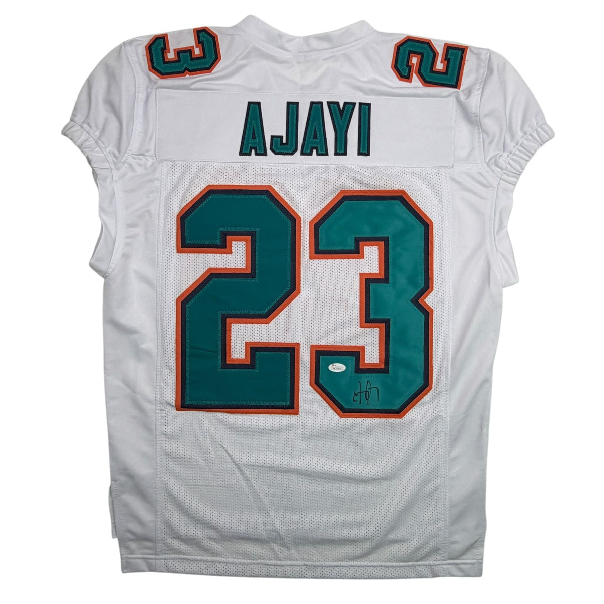 Autographed/Signed Jay Ajayi Miami White Football Jersey JSA COA