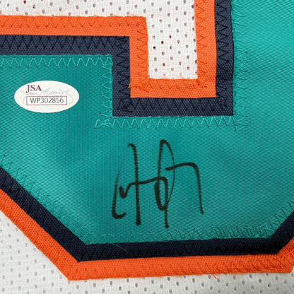 Autographed/Signed Jay Ajayi Miami White Football Jersey JSA COA
