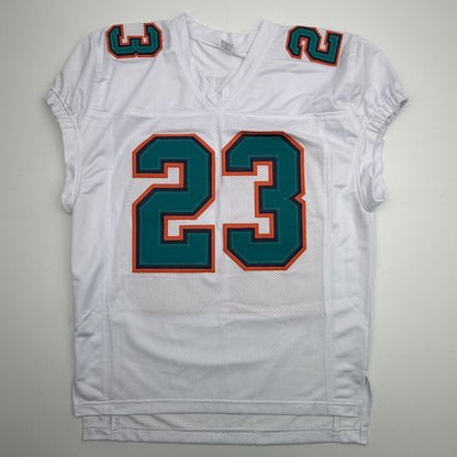 Autographed/Signed Jay Ajayi Miami White Football Jersey JSA COA